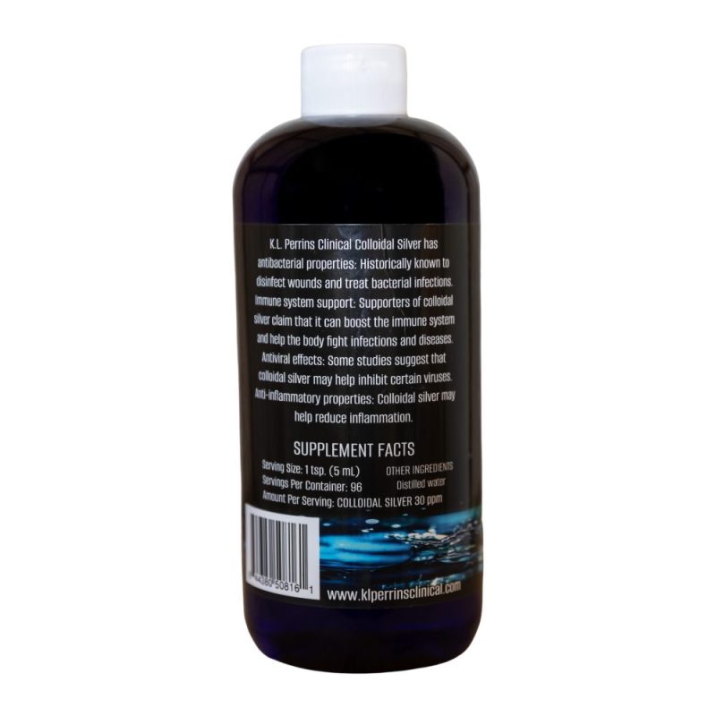 K.L. Perrins Clinical Natural Remedies .9999% Pure Colloidal Silver 30 PPM - Image 2