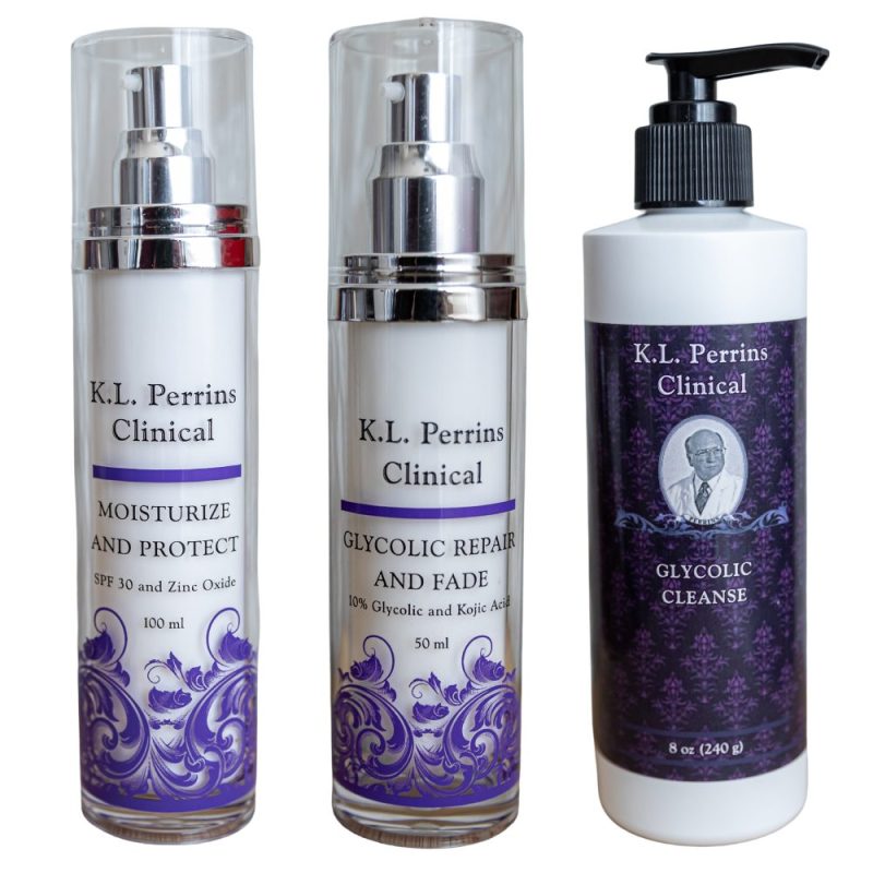 Exfoliation combo Repair and fade, Cleanse and moisturize and protect